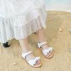 imageFlaryzone Toddler Little Girls Glitter Flower OpenToe Flat Dress Sandals Summer ShoesFm07white