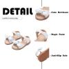 imageFlaryzone Toddler Little Girls Glitter Flower OpenToe Flat Dress Sandals Summer ShoesFm07white