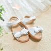 imageFlaryzone Toddler Little Girls Glitter Flower OpenToe Flat Dress Sandals Summer ShoesFm07white
