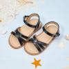 imageFlaryzone Toddler Little Girls Glitter Flower OpenToe Flat Dress Sandals Summer ShoesFr061black