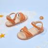 imageFlaryzone Toddler Little Girls Glitter Flower OpenToe Flat Dress Sandals Summer ShoesFr061brown