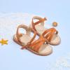 imageFlaryzone Toddler Little Girls Glitter Flower OpenToe Flat Dress Sandals Summer ShoesFr061brown