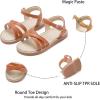 imageFlaryzone Toddler Little Girls Glitter Flower OpenToe Flat Dress Sandals Summer ShoesFr061brown