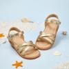 imageFlaryzone Toddler Little Girls Glitter Flower OpenToe Flat Dress Sandals Summer ShoesFr061gold
