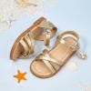 imageFlaryzone Toddler Little Girls Glitter Flower OpenToe Flat Dress Sandals Summer ShoesFr061gold
