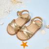 imageFlaryzone Toddler Little Girls Glitter Flower OpenToe Flat Dress Sandals Summer ShoesFr061gold