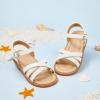 imageFlaryzone Toddler Little Girls Glitter Flower OpenToe Flat Dress Sandals Summer ShoesFr061white