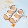 imageFlaryzone Toddler Little Girls Glitter Flower OpenToe Flat Dress Sandals Summer ShoesFr061white