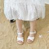 imageFlaryzone Toddler Little Girls Glitter Flower OpenToe Flat Dress Sandals Summer ShoesFr061white