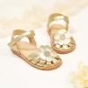 imageFlaryzone Toddler Little Girls Glitter Flower OpenToe Flat Dress Sandals Summer ShoesFr311gold