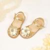 imageFlaryzone Toddler Little Girls Glitter Flower OpenToe Flat Dress Sandals Summer ShoesFr311gold
