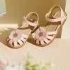 imageFlaryzone Toddler Little Girls Glitter Flower OpenToe Flat Dress Sandals Summer ShoesFr311pink