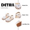 imageFlaryzone Toddler Little Girls Glitter Flower OpenToe Flat Dress Sandals Summer ShoesFr311white