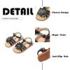 imageFlaryzone Toddler Little Girls Glitter Flower OpenToe Flat Dress Sandals Summer ShoesFr31black