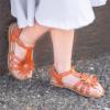 imageFlaryzone Toddler Little Girls Glitter Flower OpenToe Flat Dress Sandals Summer ShoesFr31brown