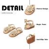 imageFlaryzone Toddler Little Girls Glitter Flower OpenToe Flat Dress Sandals Summer ShoesFr31gold