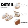 imageFlaryzone Toddler Little Girls Glitter Flower OpenToe Flat Dress Sandals Summer ShoesFr31white