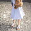 imageFlaryzone Toddler Little Girls Glitter Flower OpenToe Flat Dress Sandals Summer ShoesFr31white