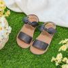 imageFlaryzone Toddler Little Girls Glitter Flower OpenToe Flat Dress Sandals Summer ShoesFr33black