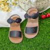 imageFlaryzone Toddler Little Girls Glitter Flower OpenToe Flat Dress Sandals Summer ShoesFr33black