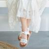 imageFlaryzone Toddler Little Girls Glitter Flower OpenToe Flat Dress Sandals Summer ShoesFr33white