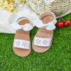 imageFlaryzone Toddler Little Girls Glitter Flower OpenToe Flat Dress Sandals Summer ShoesFr33white