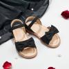 imageFlaryzone Toddler Little Girls Glitter Flower OpenToe Flat Dress Sandals Summer ShoesFr371black