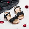 imageFlaryzone Toddler Little Girls Glitter Flower OpenToe Flat Dress Sandals Summer ShoesFr371black