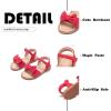 imageFlaryzone Toddler Little Girls Glitter Flower OpenToe Flat Dress Sandals Summer ShoesFr371red