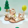 imageFlaryzone Toddler Little Girls Glitter Flower OpenToe Flat Dress Sandals Summer ShoesFr372gold