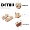 imageFlaryzone Toddler Little Girls Glitter Flower OpenToe Flat Dress Sandals Summer ShoesFr372gold