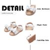imageFlaryzone Toddler Little Girls Glitter Flower OpenToe Flat Dress Sandals Summer ShoesFr372white