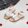 imageFlaryzone Toddler Little Girls Glitter Flower OpenToe Flat Dress Sandals Summer ShoesFr372white