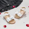 imageFlaryzone Toddler Little Girls Glitter Flower OpenToe Flat Dress Sandals Summer ShoesFr372white
