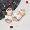 imageFlaryzone Toddler Little Girls Glitter Flower OpenToe Flat Dress Sandals Summer ShoesFr372white