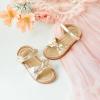 imageFlaryzone Toddler Little Girls Glitter Flower OpenToe Flat Dress Sandals Summer ShoesNfm07gold