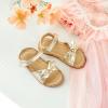 imageFlaryzone Toddler Little Girls Glitter Flower OpenToe Flat Dress Sandals Summer ShoesNfm07gold