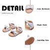 imageFlaryzone Toddler Little Girls Glitter Flower OpenToe Flat Dress Sandals Summer ShoesNfm07white