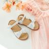 imageFlaryzone Toddler Little Girls Glitter Flower OpenToe Flat Dress Sandals Summer ShoesNfm07white