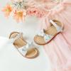 imageFlaryzone Toddler Little Girls Glitter Flower OpenToe Flat Dress Sandals Summer ShoesNfm07white