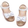 imageFlaryzone Toddler Little Girls Glitter Flower OpenToe Flat Dress Sandals Summer ShoesFr372white