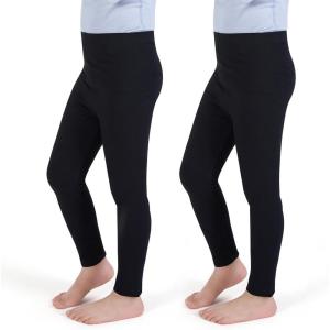 imageFlaryzone Little Girls 2T6T Basic Full Length Soft Stretchy Cotton Tights Leggings 26 Years 2Pack3PackBlackBlack2pack