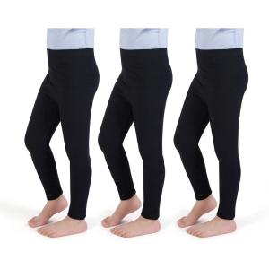 imageFlaryzone Little Girls 2T6T Basic Full Length Soft Stretchy Cotton Tights Leggings 26 Years 2Pack3PackBlackBlackBlack3pack