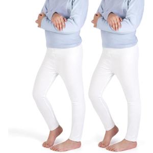 imageFlaryzone Little Girls 2T6T Basic Full Length Soft Stretchy Cotton Tights Leggings 26 Years 2Pack3PackWhiteWhite2pack