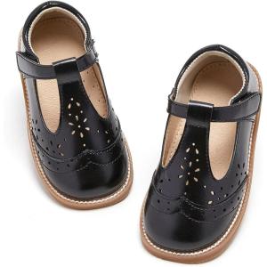 imageFlaryzone Toddler Little Girl Mary Jane School Uniform Oxfords Flat Dress ShoesBlack Fr41