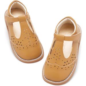 imageFlaryzone Toddler Little Girl Mary Jane School Uniform Oxfords Flat Dress ShoesBrown Fr41