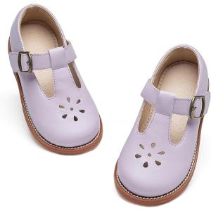 imageFlaryzone Toddler Little Girl Mary Jane School Uniform Oxfords Flat Dress ShoesFa01purple
