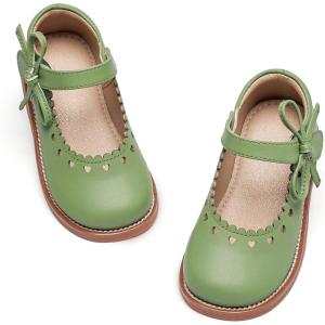 imageFlaryzone Toddler Little Girl Mary Jane School Uniform Oxfords Flat Dress ShoesFa03green