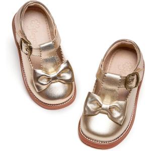 imageFlaryzone Toddler Little Girl Mary Jane School Uniform Oxfords Flat Dress ShoesFm51gold