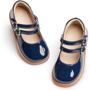 imageFlaryzone Toddler Little Girl Mary Jane School Uniform Oxfords Flat Dress ShoesFm52navy Blue